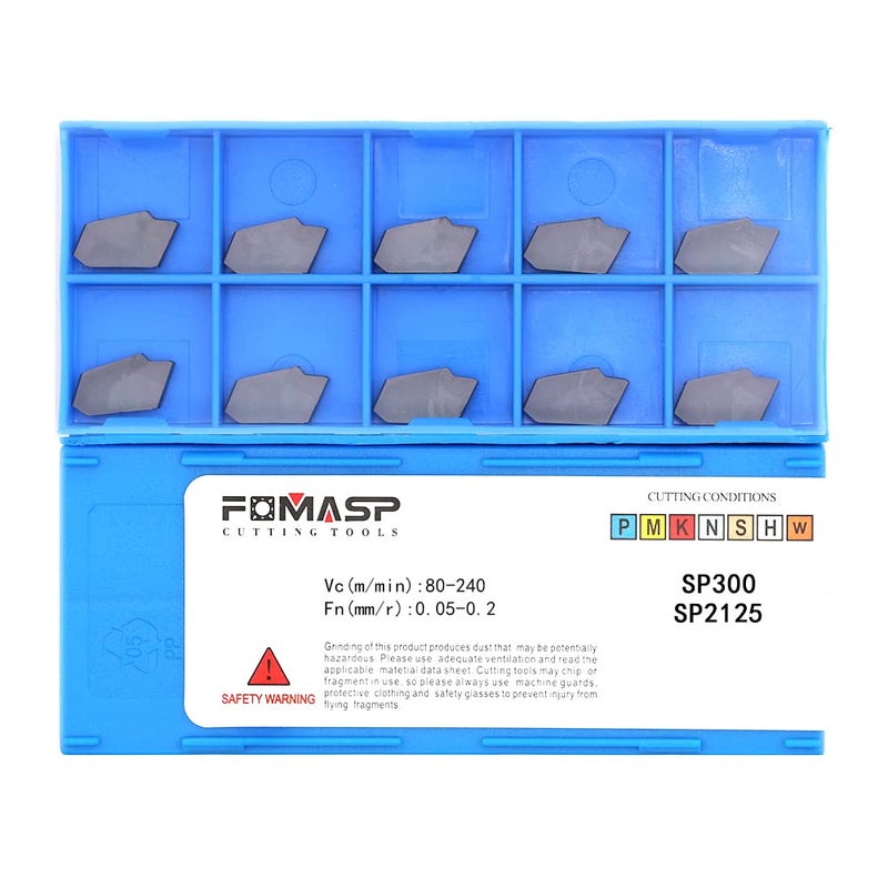 FomaSP GTN-3 (SP300) CNC Grooving Carbide Inserts Steel Fit for SPB326 Lathe Grooving Cutting Tools 10pcs - Image 1